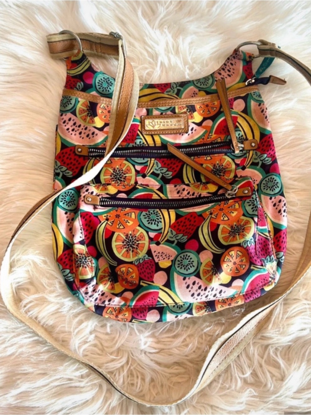 Lily Bloom Ivy Mid Crossbody Bag - Fruit Fizz Print